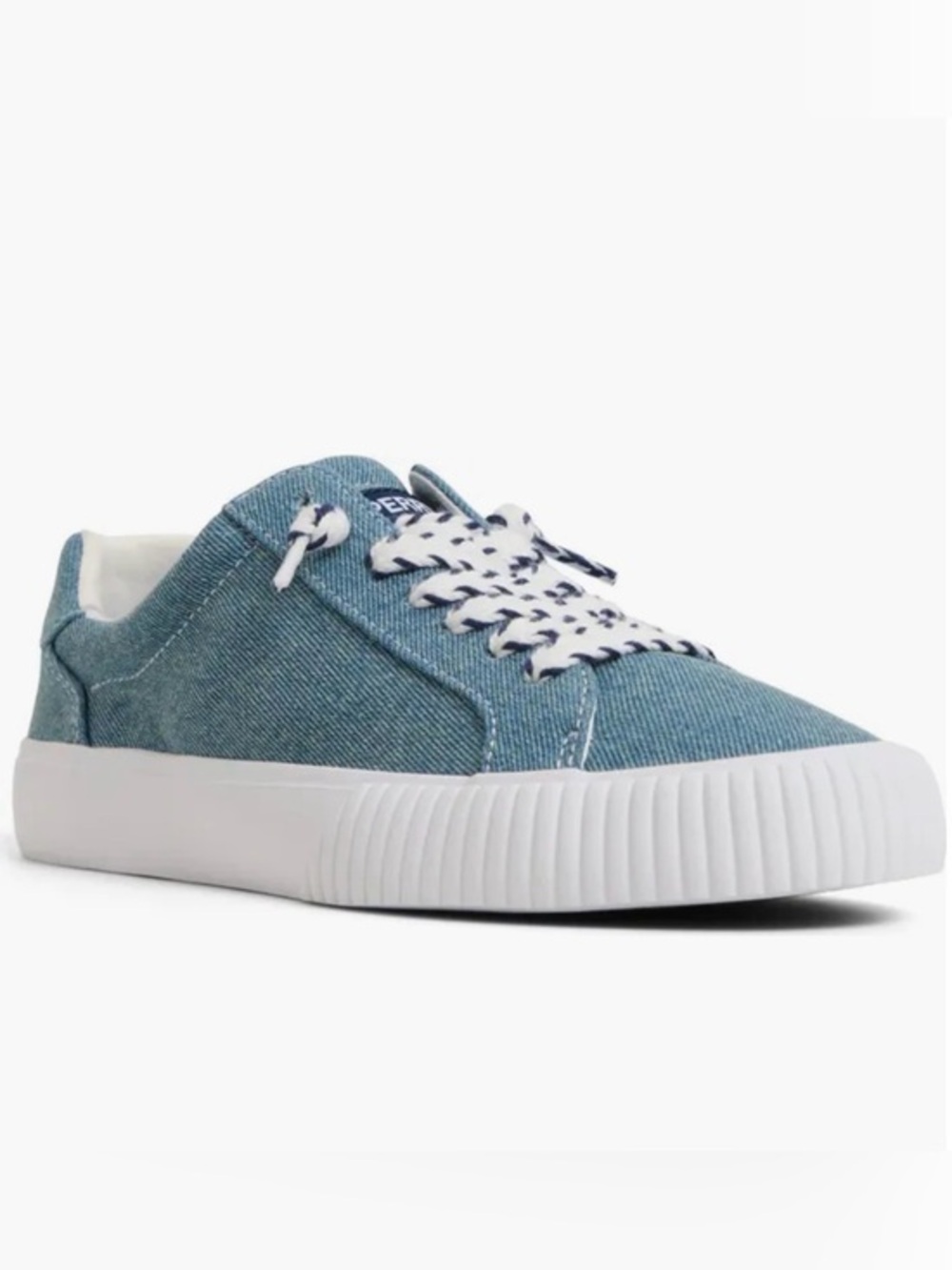 NEW Sperry Bermuda Comfort Boat Sneaker Light Denim Blue Wash SZ 8